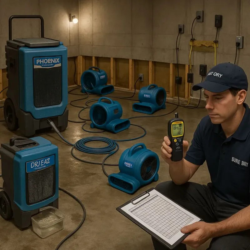 Structural Drying and Dehumidification process in Coaling, AL